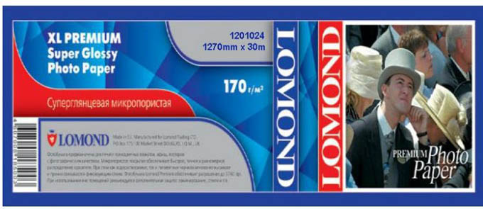 Фотобумага Lomond XL Premium Super Glossy Photo Paper суперглянцевая микропористая (1270мм х 30м, 200г/кв.м, втулка 50,8мм) [1201024]