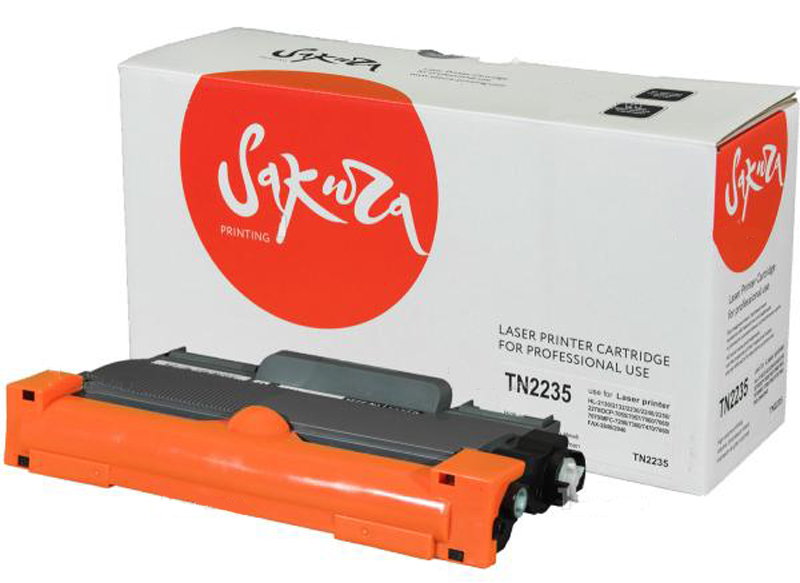 Тонер-Картридж Brother HL 2240/2250/ DCP 7060/7070/ MFC 7360/7860/ FAX 2845/2940 (цвет: чёрный) [ресурс: 1 200 стр.] [артикул: SAC-TN2235] /совместимый [Sakura]/