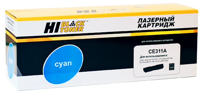 Тонер-картридж HP Color LaserJet Pro CP1012/1025/ M175/275 (цвет: голубой) [ресурс: 1 000 стр.] [артикул: HB-CE311A] /совместимый [Hi-Black]/