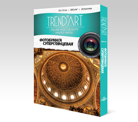 PH260_10X15_20 Фотобумага TrendArt Premium High Glossy (Суперглянцевая) Inkjet 10x15см (260г/м, 20л/уп) покрытие RC-base