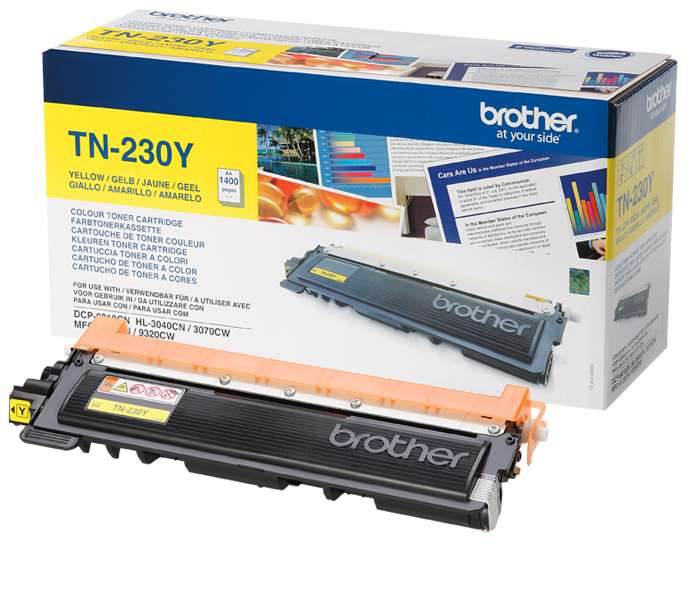 Тонер-картридж TN-230Y Brother HL 3040/3070/ DCP 9010/ MFC 9010/9320 (цвет: жёлтый) [ресурс: 1 400 стр.] [артикул: TN230Y] /оригинальный/