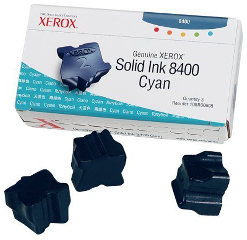 Чернила Xerox Phaser 8400, 3 бруска (цвет: голубые) [ресурс: 3 400 стр.] [артикул: 108R00605] /оригинальные/