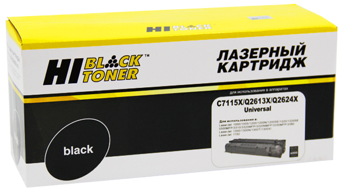 Тонер-картридж универсальный HP LJ 1200/1300/1150 (цвет: чёрный) [ресурс: 4 000 стр.] [артикул: HB-C7115X/Q2613X/Q2624X] /совместимый [Hi-Black]/
