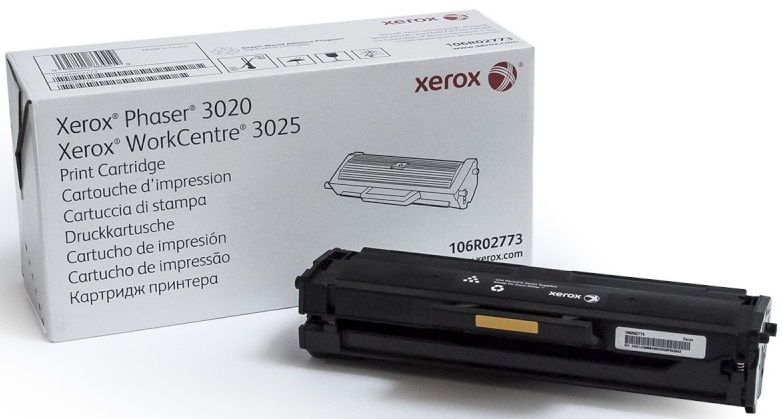 Тонер-картридж Xerox Phaser 3020/WC 3025 (цвет: чёрный) [ресурс: 1 500 стр.] [артикул: 106R02773] /оригинальный/