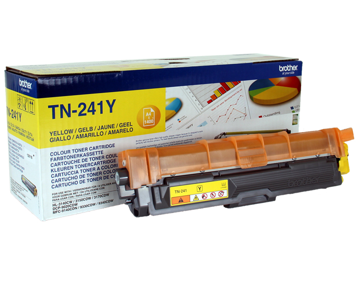 Тонер-картридж TN-241Y Brother HL 3140/3170/ DCP 9020/ MFC 9140/9340 (цвет: желтый) [ресурс: 1 400 стр.] [артикул: TN241Y] /оригинальный/