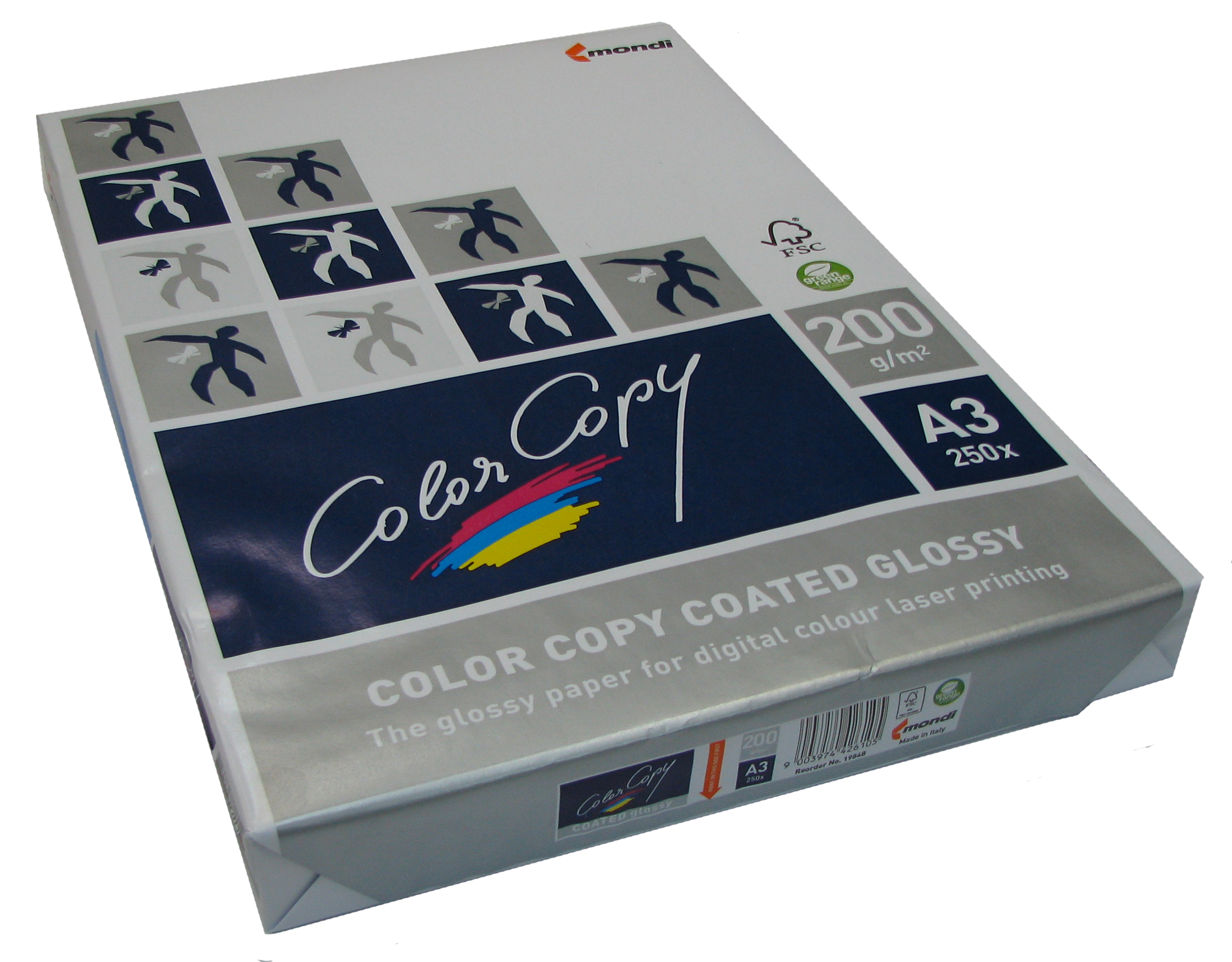 Бумага для лазерной печати Color Copy Glossy (глянцевая) A3 (200 г/кв.м, 297x420 мм, 250 л/пач)