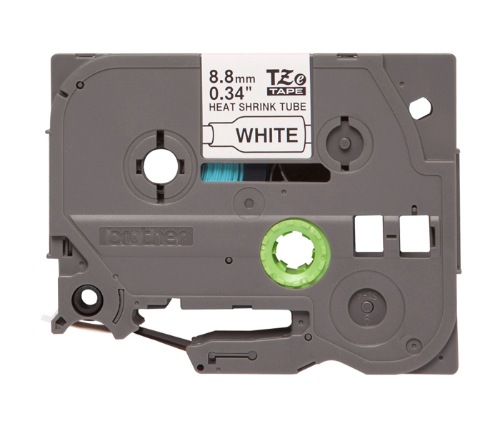 Лента (трубка) HSE221 термоусадочная Brother PT E300/550/700/750W (размер: 8,8мм х 1,5м, черный шрифт, белый фон) [артикул: HSE-221] /оригинальная/
