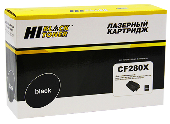 Тонер-картридж HP LJ Pro M401/425 (цвет: чёрный) [ресурс: 6 900 стр.] [артикул: HB-CF280X] /совместимый [Hi-Black]/