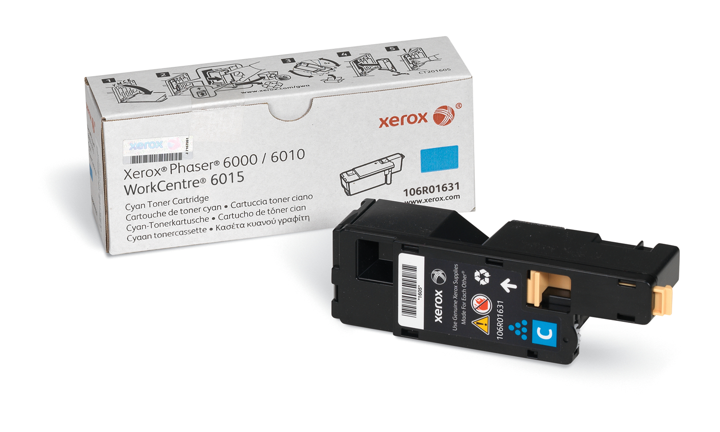 Принт-картридж Phaser 6000/6010/WC 6015 (цвет: голубой) [ресурс: 1 000 стр.] [артикул: 106R01631] /оригинальный/