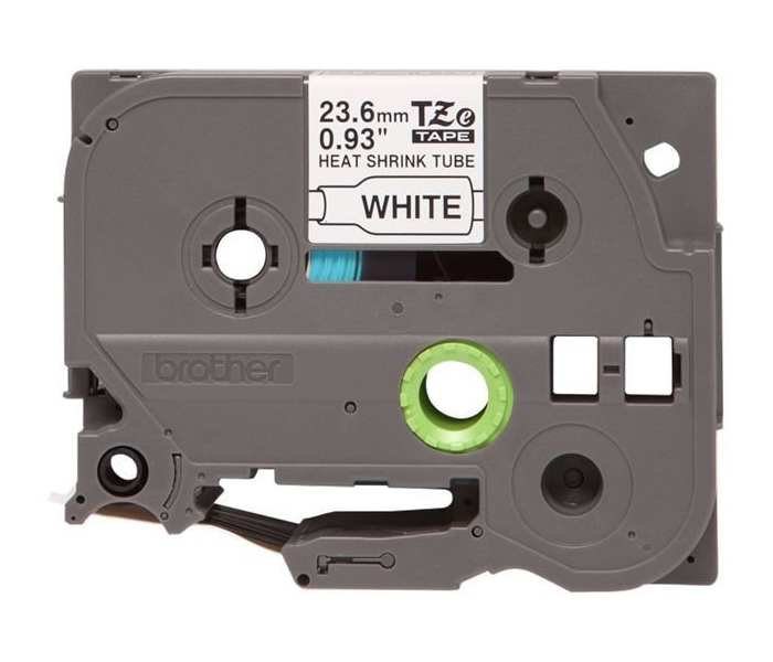 Лента (трубка) HSE251 термоусадочная Brother PT E300/550/700/750W (размер: 23,6мм х 1,5м, черный шрифт, белый фон) [артикул: HSE-251] /оригинальная/