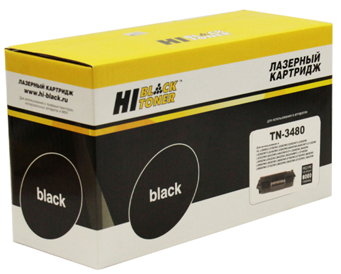 Тонер-картридж Brother HL L5100/5200 (цвет: чёрный) [ресурс: 8 000 стр.] [артикул: HB-TN-3480] /совместимый [Hi-Black]/