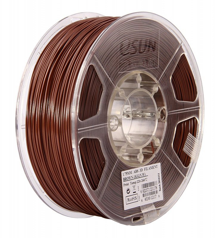 Проволока ABS+ ESUN для печати на 3D-принтерах (диаметр нити: 1,75 мм, вес катушки: 1 кг, цвет: коричневая)