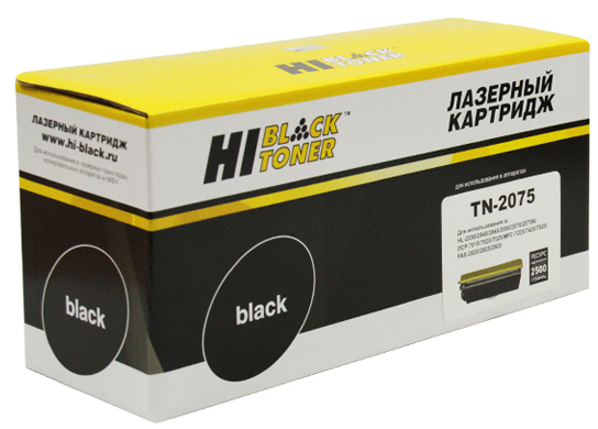 Тонер-картридж Brother HL 2030/7820 (цвет: чёрный) [ресурс: 2 500 стр.] [артикул: HB-TN-2075] /совместимый [Hi-Black]/