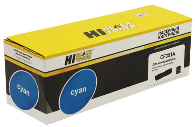Тонер-картридж HP Color LaserJet Pro M176/177 (цвет: голубой) [ресурс: 1 000 стр.] [артикул: HB-CF351A] /совместимый [Hi-Black]/
