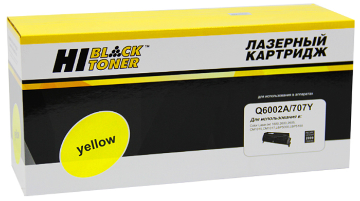 Тонер-картридж HP CLJ 1600/2605/ CM1015/1017(цвет: жёлтый) [ресурс: 2 000 стр.] [артикул: HB-Q6002A] /совместимый [Hi-Black]/