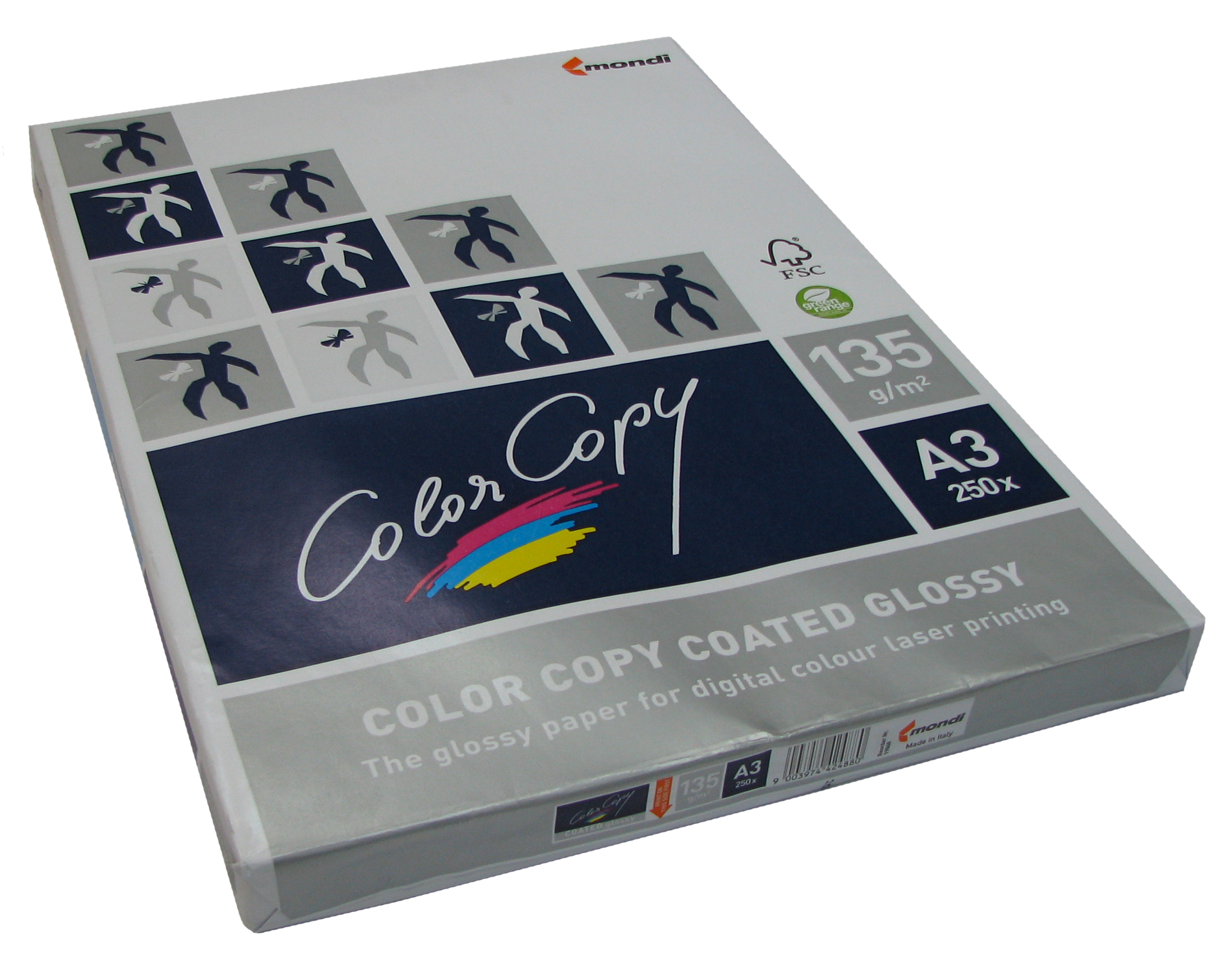 Бумага для лазерной печати Color Copy Glossy (глянцевая) A3 (135 г/кв.м, 297x420 мм, 250 л/пач)