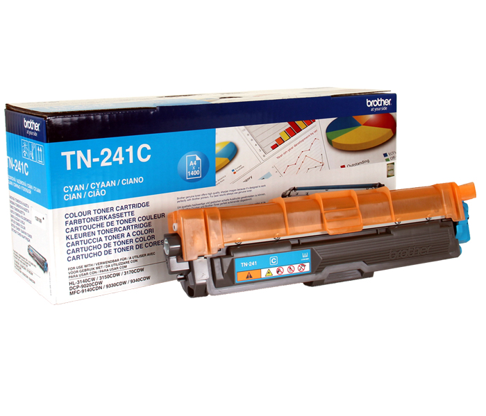 Тонер-картридж TN-241C Brother HL 3140/3170/ DCP 9020/ MFC 9140/9340 (цвет: голубой) [ресурс: 1 400 стр.] [артикул: TN241C] /оригинальный/