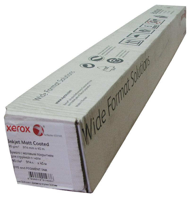 Бумага для плоттеров Xerox Inkjet Matt Coated (матовая) A0+ (914 мм x 45 м, 90 г/кв.м, втулка 50,8 мм) [арт. 450L91405]