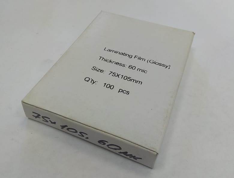 Пленка для ламинирования (75х105мм, 2х60мкм, 100шт/уп) глянцевая /LF/