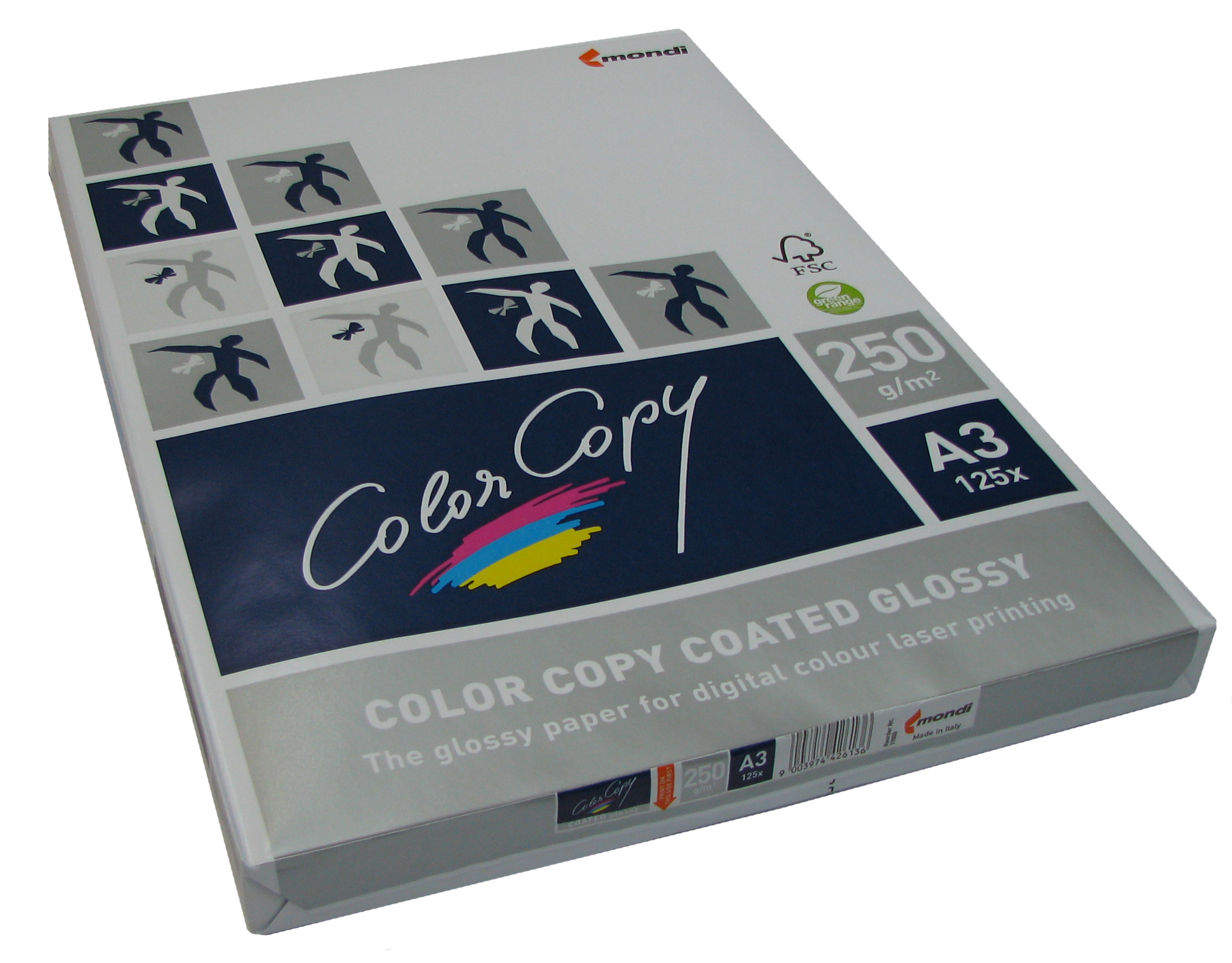 Бумага для лазерной печати Color Copy Glossy (глянцевая) A3 (250 г/кв.м, 297x420 мм, 125 л/пач)