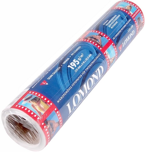 Фотобумага Lomond Semi Glossy Warm полуглянцевая темно-белая микропористая (329мм х 8м, 195г/кв.м, втулка 50,8мм) [1101309]