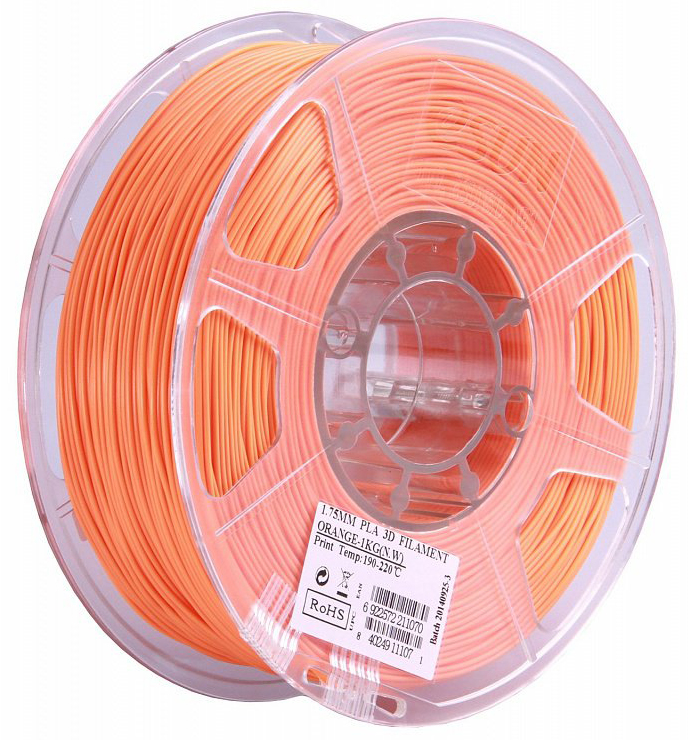 Проволока PLA+ ESUN для печати на 3D-принтерах (диаметр нити: 1,75 мм, вес катушки: 1 кг, цвет: оранжевый)