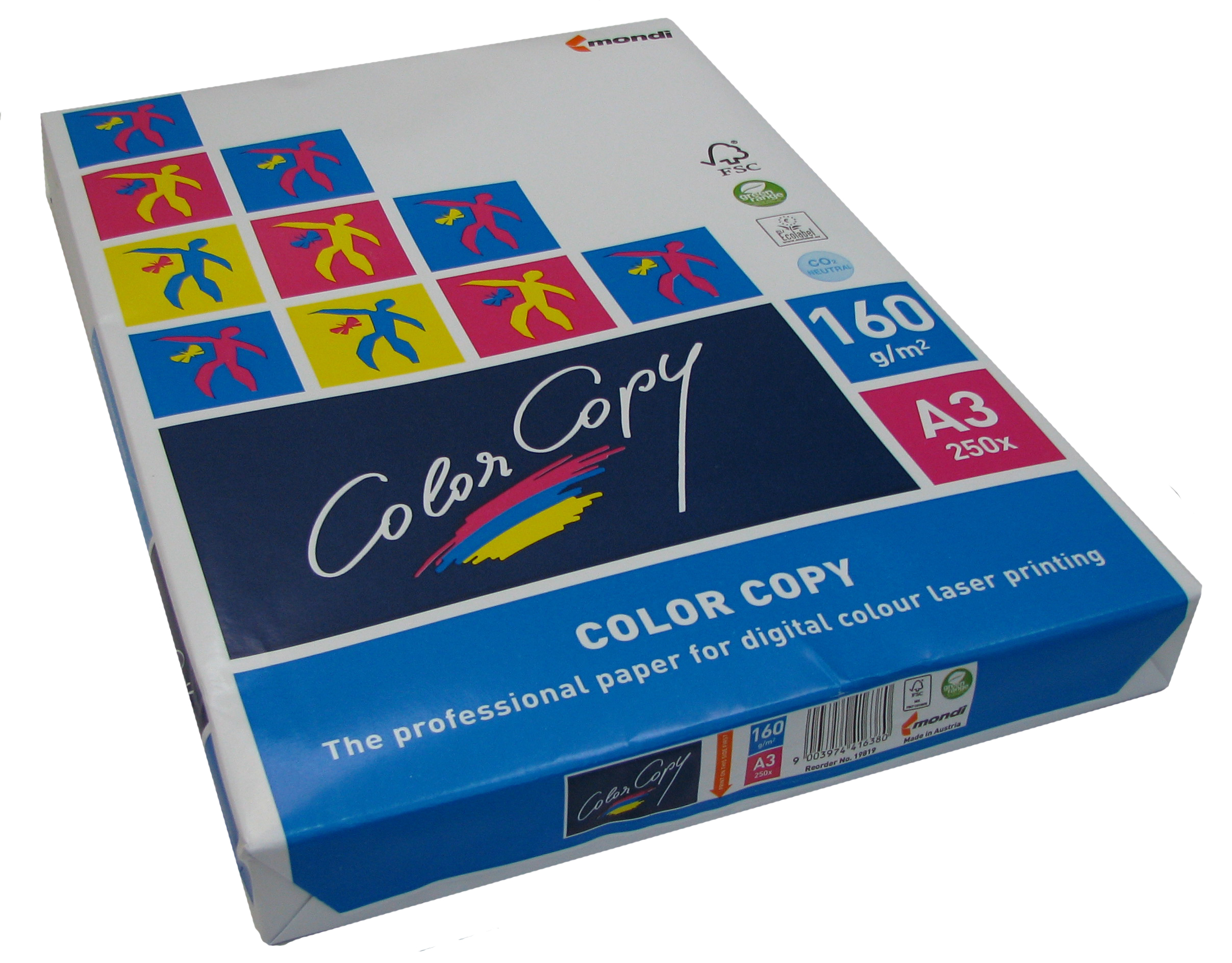 Бумага для лазерной печати Color Copy A3 (160 г/кв.м, 297x420 мм, 250 л/пач)