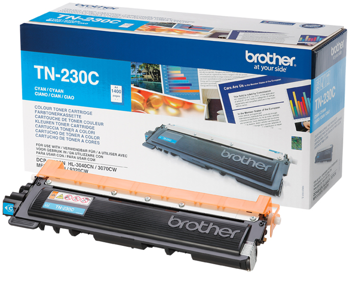 Тонер-картридж TN-230C Brother HL 3040/3070/ DCP 9010/ MFC 9010/9320 (цвет: голубой) [ресурс: 1 400 стр.] [артикул: TN230C] /оригинальный/