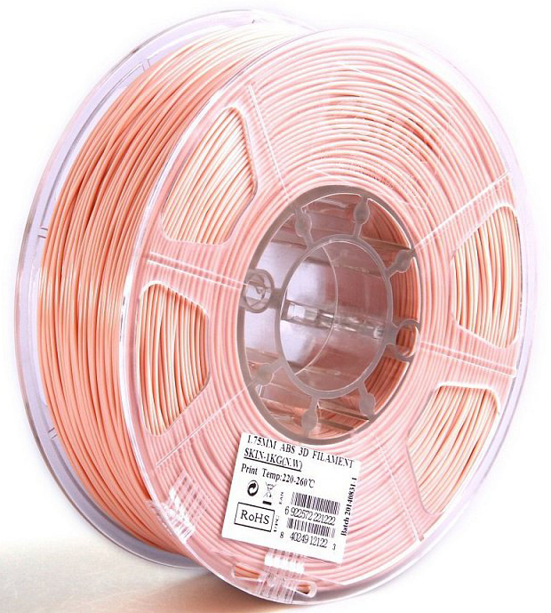 Проволока ABS+ ESUN для печати на 3D-принтерах (диаметр нити: 1,75 мм, вес катушки: 1 кг, цвет: телесный)