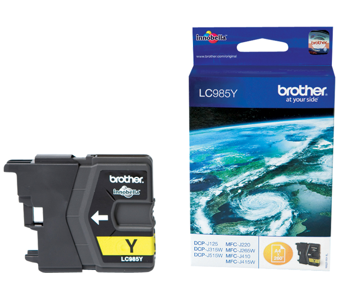 Картридж LC-985Y Brother DCP J125/515/ MFC J220/415 (цвет: жёлтый) [ресурс: 260 стр.] [артикул: LC985Y] /оригинальный/