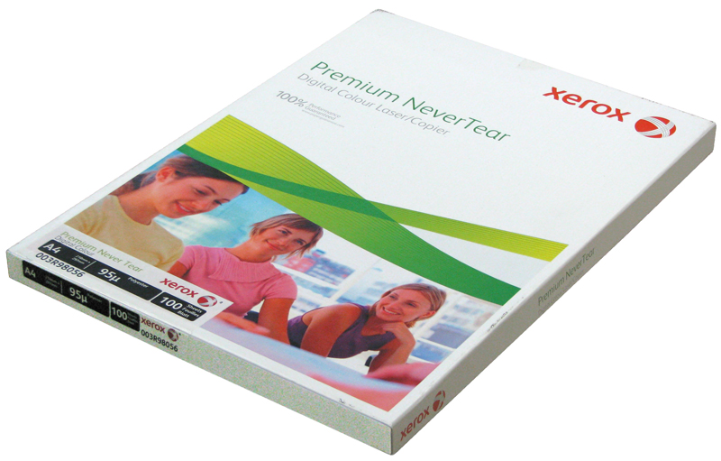 Полиэстровая непрозрачная белая пленка Xerox Premium NeverTear A4 (95 мкм, 125 г/кв.м, 210x297 мм, 100 л/пач) [арт. 003R98056]