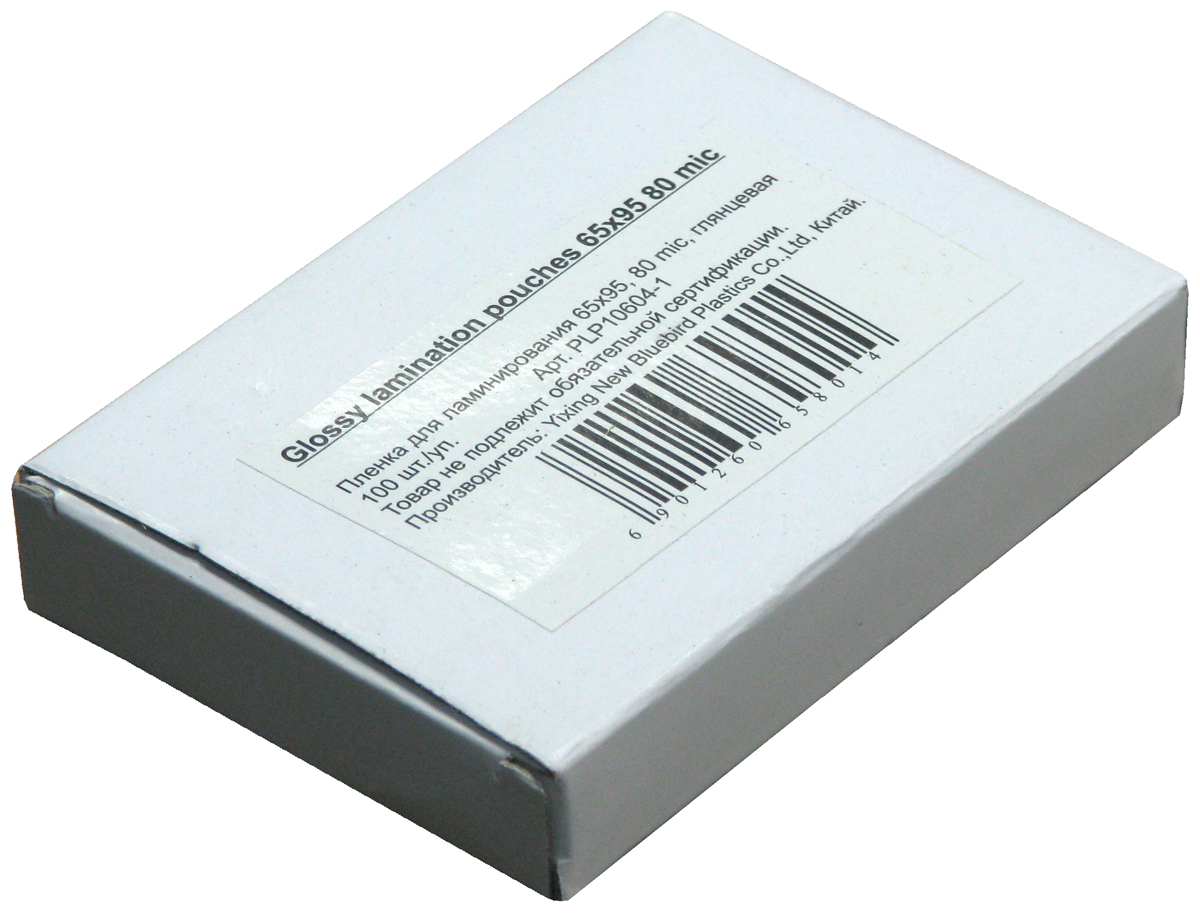 Пленка для ламинирования (65х95мм, 2х80мкм, 100шт/уп) глянцевая /LF/
