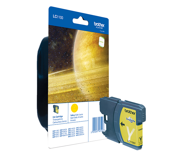 Картридж LC-1100Y Brother DCP 383/6690/ MFC 490/6890 (цвет: жёлтый) [ресурс: 325 стр.] [артикул: LC1100Y] /оригинальный/