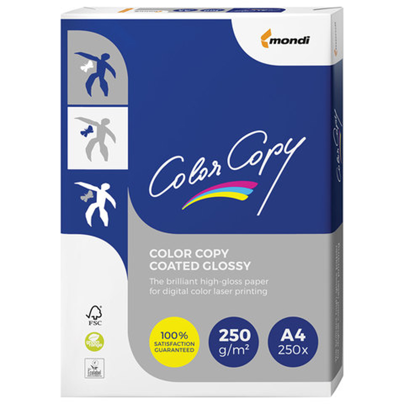 Бумага для лазерной печати Color Copy Glossy (глянцевая) A4 (250 г/кв.м, 210x297 мм, 250 л/пач)