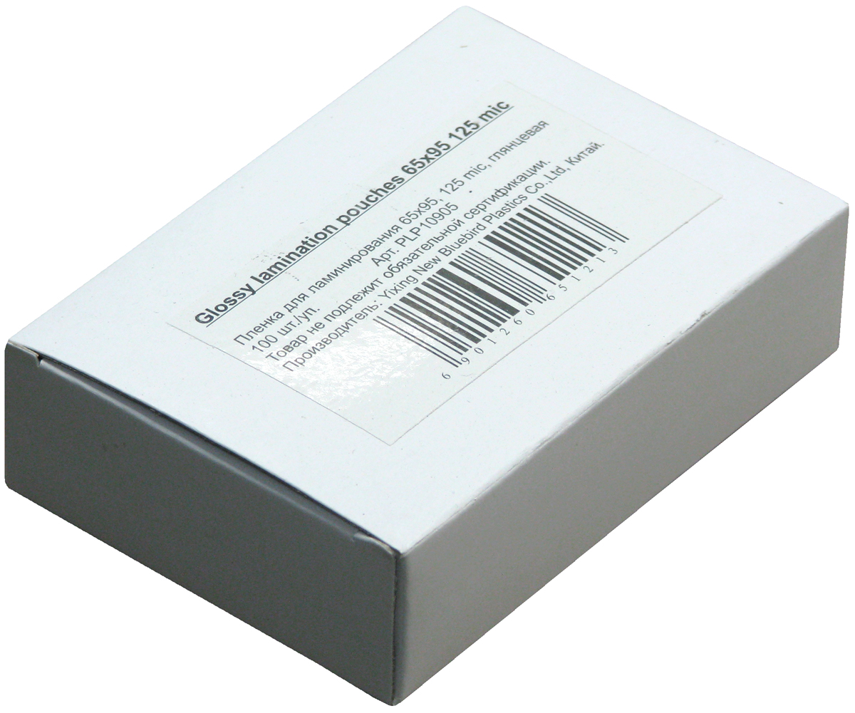 Пленка для ламинирования (65х95мм, 2х125мкм, 100шт/уп) глянцевая /LF/