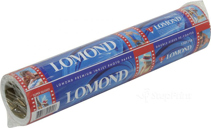 Фотобумага Lomond Super Glossy Premium Photo Paper суперглянцевая микропористая (329мм х 8м, 200г/кв.м, втулка 50,8мм) [1101116]