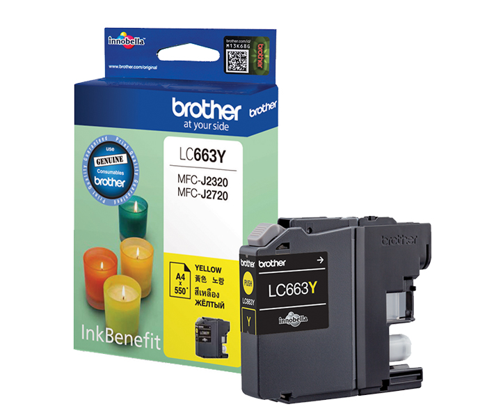 Картридж LC-663Y Brother MFC J2320/2720 (цвет: жёлтый) [ресурс: 550 стр.] [артикул: LC663Y] /оригинальный/