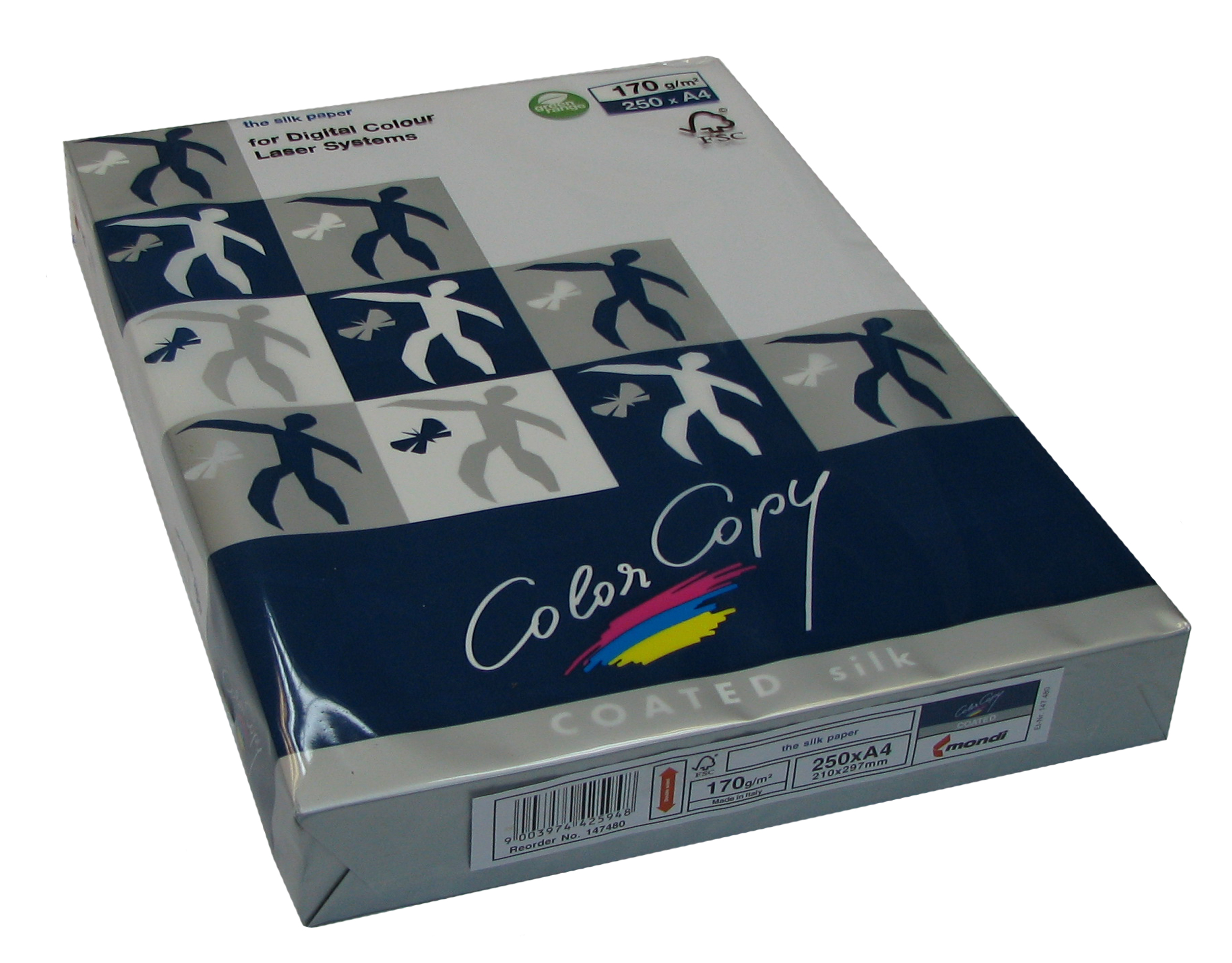 Бумага для лазерной печати Color Copy Silk (матовая) A4 (170 г/кв.м, 210x297 мм, 250 л/пач)