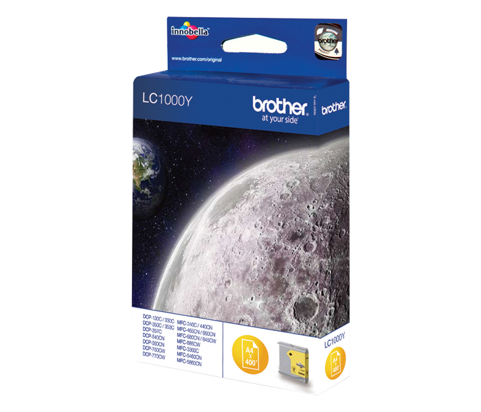 Картридж LC-1000Y Brother DCP 130/770/ MFC 240/5860/ FAX 1355/1560 (цвет: жёлтый) [ресурс: 400 стр.] [артикул: LC1000Y] /оригинальный/