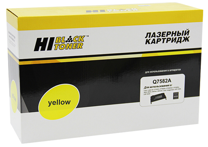 Тонер-картридж HP Color LaserJet 3505/3800 (цвет: жёлтый) [ресурс: 6 000 стр.] [артикул: HB-Q7582A] /совместимый [Hi-Black]/