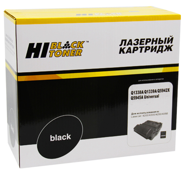 Тонер-картридж HP LJ 4200/4345 (цвет: чёрный) [ресурс: 20 000 стр.] [артикул: HB-Q1338/5942/5945/1339] /совместимый [Hi-Black]/