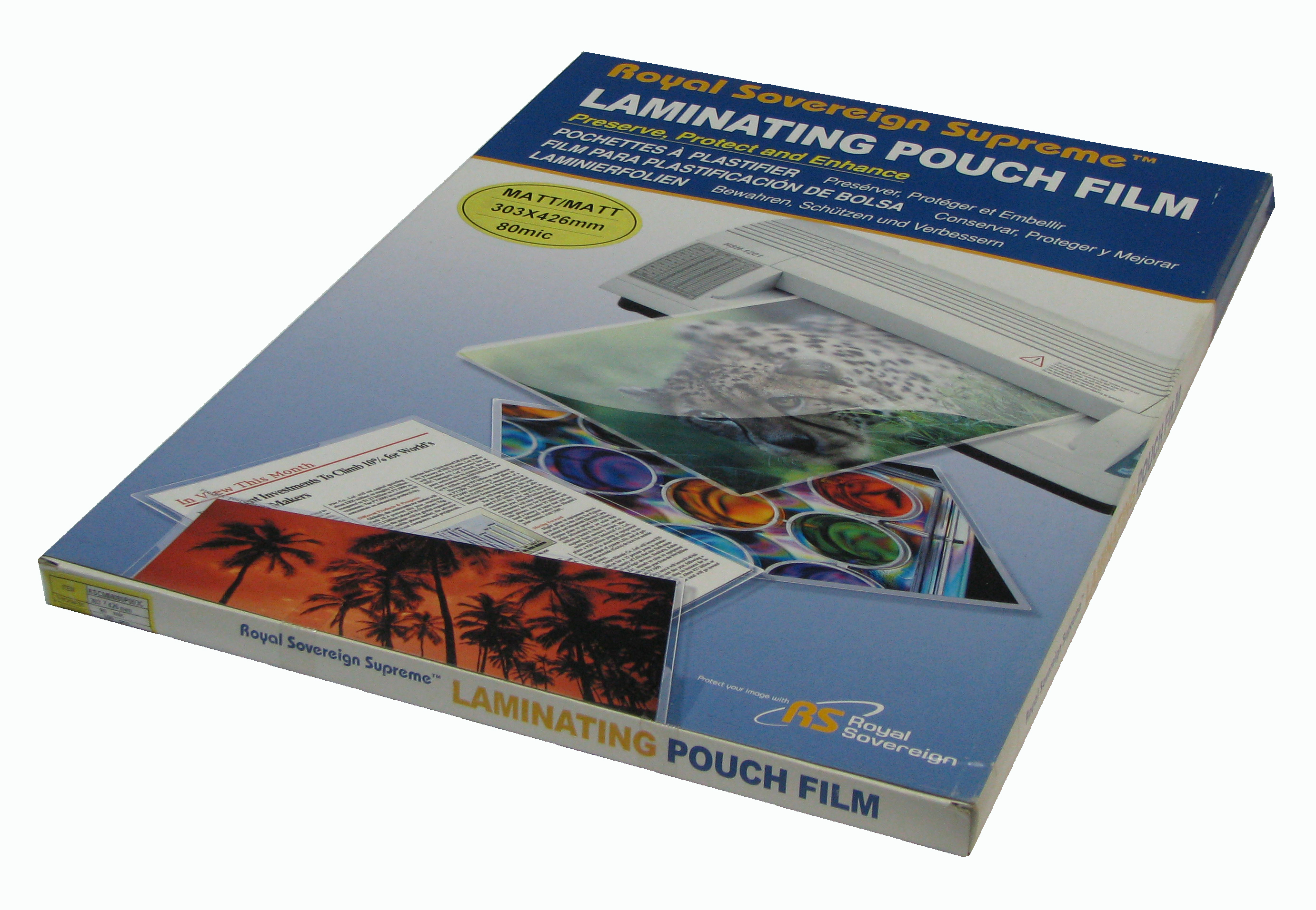 Пленка для ламинирования А3 (303х426мм, 2х80мкм, 100шт/уп) матовая /Royal/