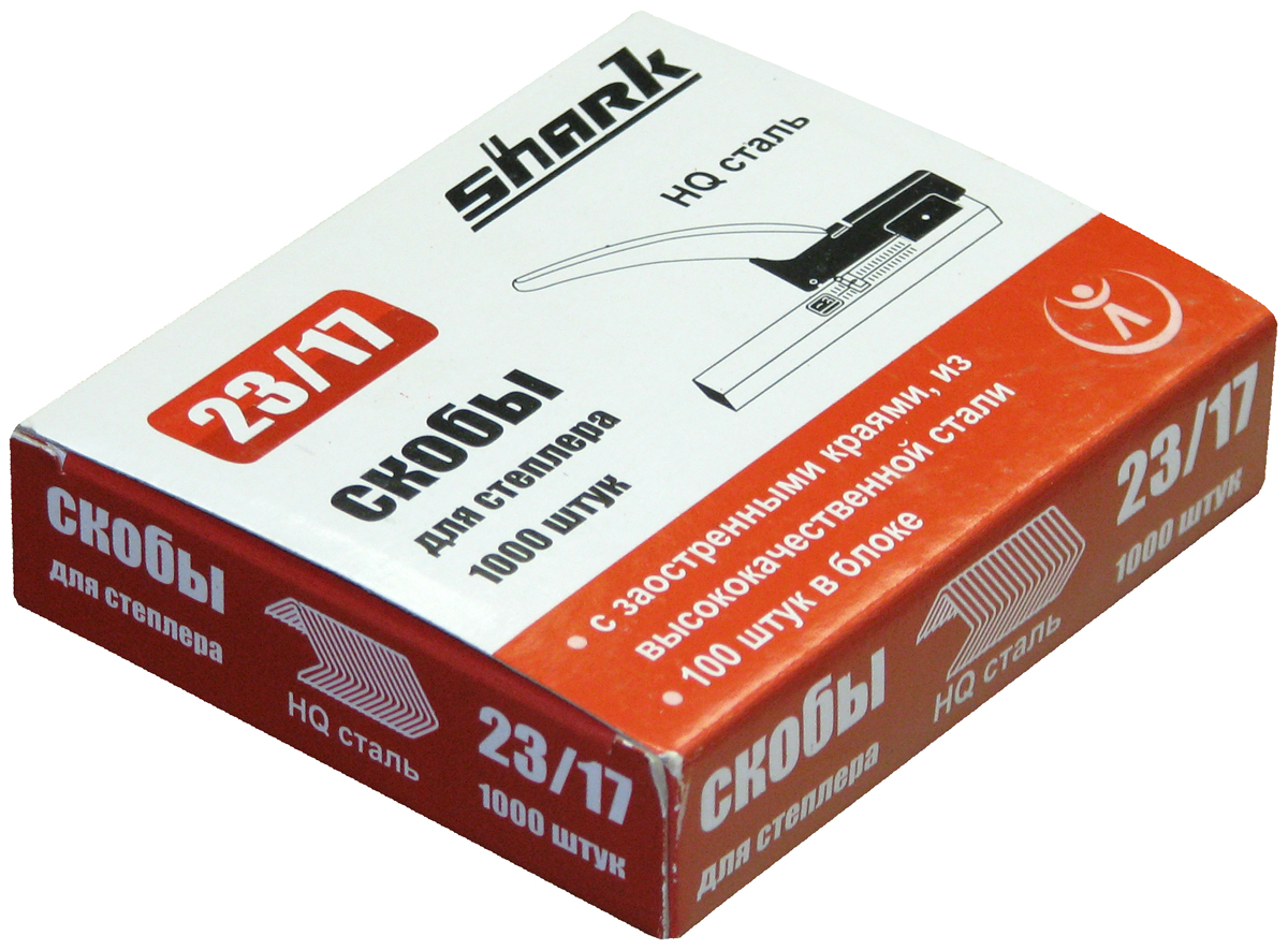 Скобы для степлера Shark 23/17 (HQ сталь) (1000шт./уп)
