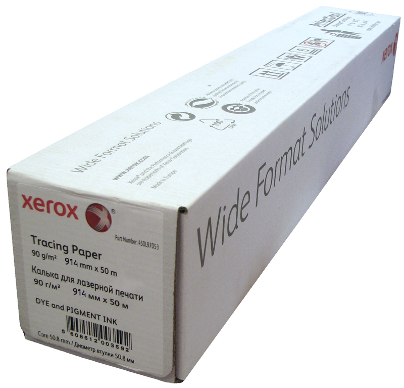 Калька для струйной печати Xerox Tracing Paper 36" (914 мм x 50 м, 90 г/кв.м, втулка 50,8 мм) [арт. 450L97053]