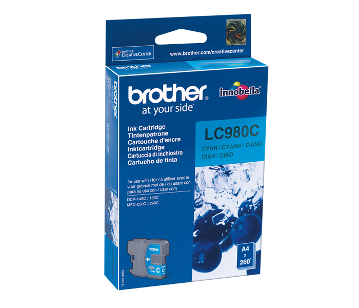 Картридж LC-980C Brother DCP 145/375/ MFC 250/295 (цвет: голубой) [ресурс: 260 стр.] [артикул: LC980C] /оригинальный/