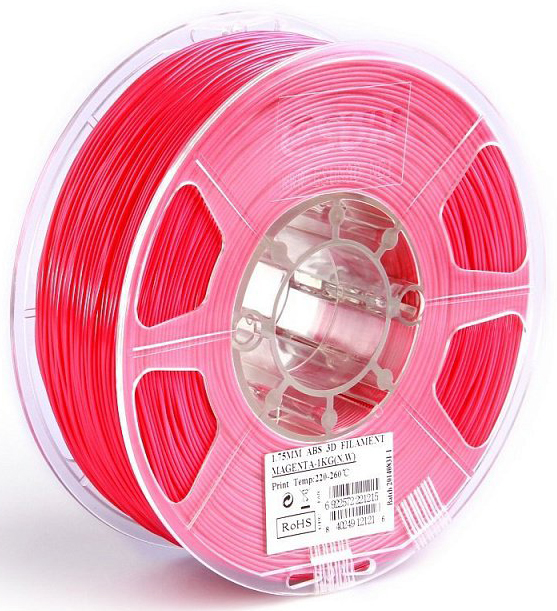 Проволока ABS+ ESUN для печати на 3D-принтерах (диаметр нити: 1,75 мм, вес катушки: 1 кг, цвет: пурпурно-красный)
