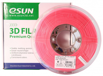 Проволока PLA+ ESUN для печати на 3D-принтерах (диаметр нити: 1,75 мм, вес катушки: 1 кг, цвет: розовый)