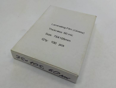Пленка для ламинирования (75х105мм, 2х60мкм, 100шт/уп) глянцевая /LF/