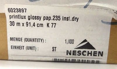 Фотобумага PrintLux Glossy (глянцевая, ярко-белая) A0+ (914 мм х 30 м, 235 г/кв.м, втулка 76 мм) [R]