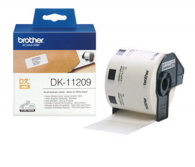 Наклейки DK11209 малые адресные Brother QL 500/1060 (размер: 29 x 62 мм) [кол-во: 800 накл/рул] [артикул: DK-11209] /оригинальные/